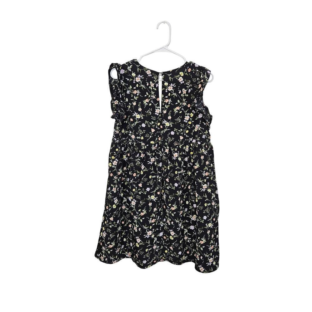 Mustard Seed Floral Short Sleeve V-Neck Key Hole Dress Romper Size M Pockets - Picture 3 of 10